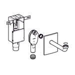 Sifón empotrado, referencia 151.120.11.1 de Geberit para lavabos, con caja de montaje de pared y embellecedor, salida horizontal